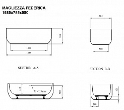 Magliezza Отдельно стоящая ванна Federica  (168.5х78) – фотография-3